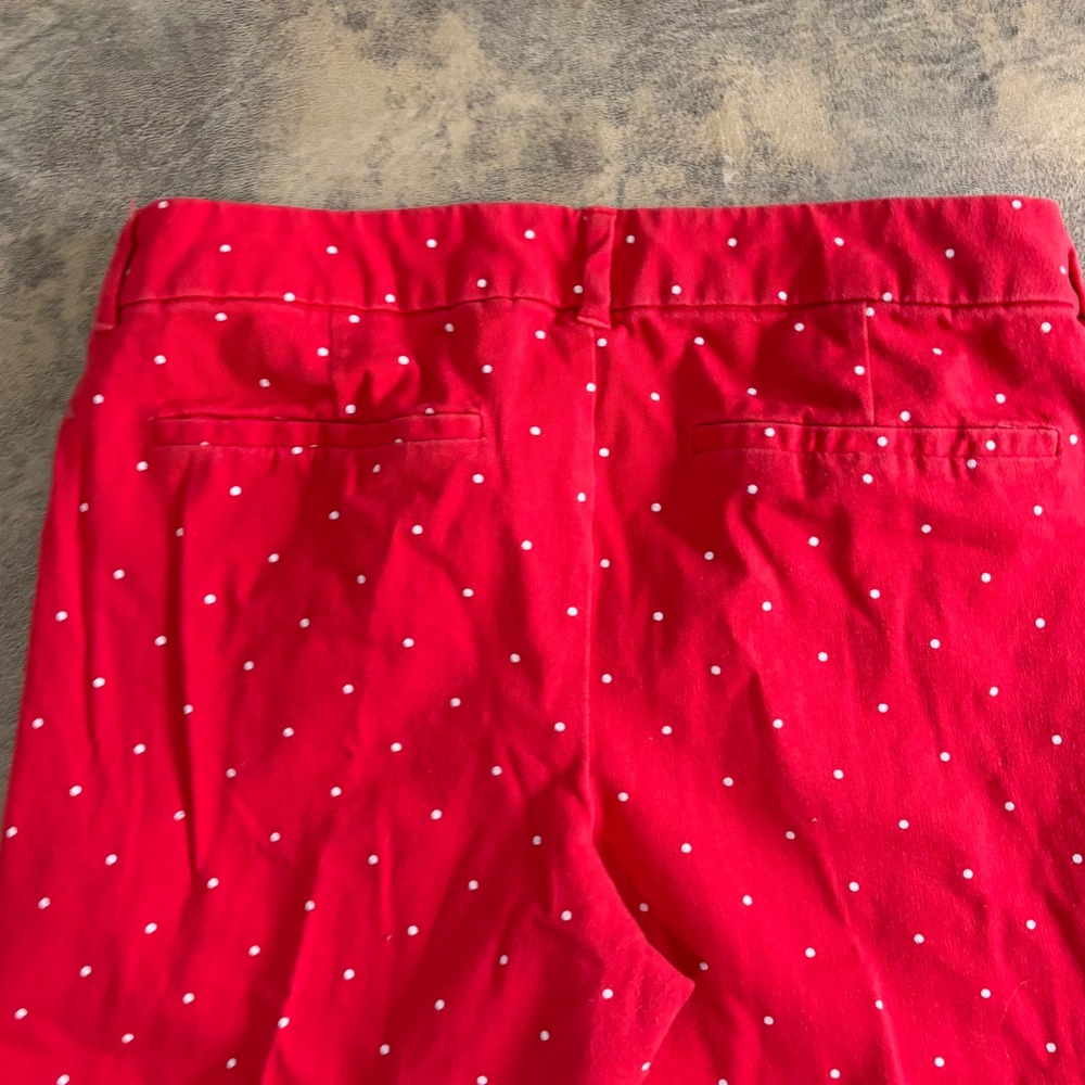 Old Navy Pixie Pants Womens 10 Regular Red Polka Dot Ankle Length Slim Trousers - Picture 13 of 14